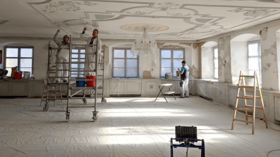Festsaal – während Putz- und Malerarbeiten