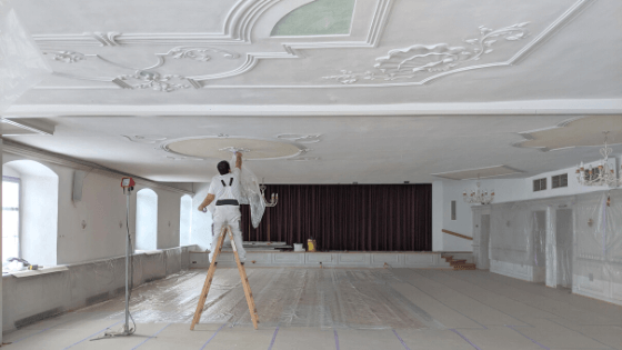 Festsaal – während Putz- und Malerarbeiten